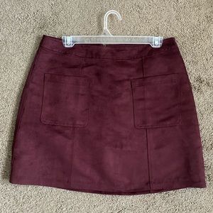 Suede Mini Skirt, Size 10